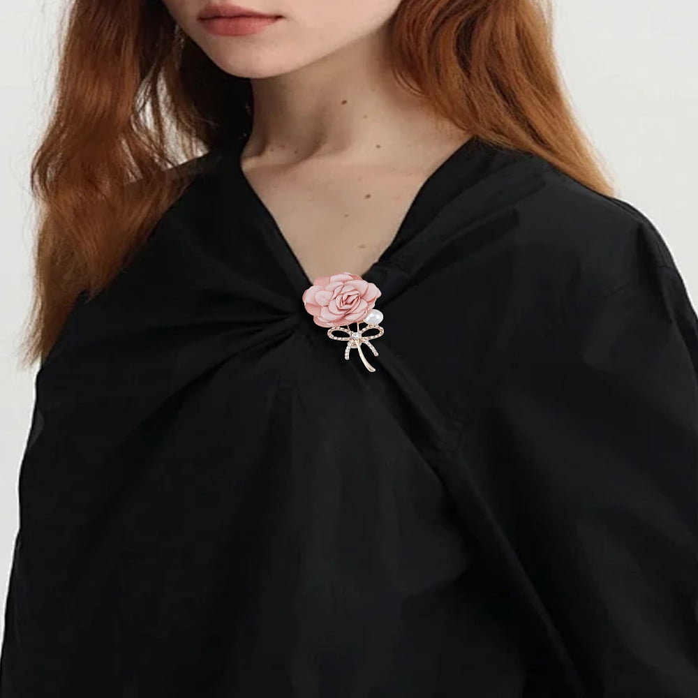 1Pc Rose Alloy Cloth Lapel Pins with Imitation Pearl for Backpack ...