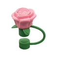 thumbnail image 1 of 1Pc Rose Flower Cup Cap, Silicone Straw Caps for 10mm Tumblers, Reusable Straw Topper, Coffee Lid Seal, Decorative Beverage Lid, Leak Proof Tumbler Accessory, Creative Cup Covers for Women, 1 of 5