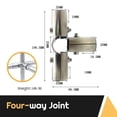 thumbnail image 1 of 1Pc Round Fixed Clamp Stainless Steel Clothes Display Rack Rod Support Tube Connector Pipe Joint FOUR WAY JOINT, 1 of 8
