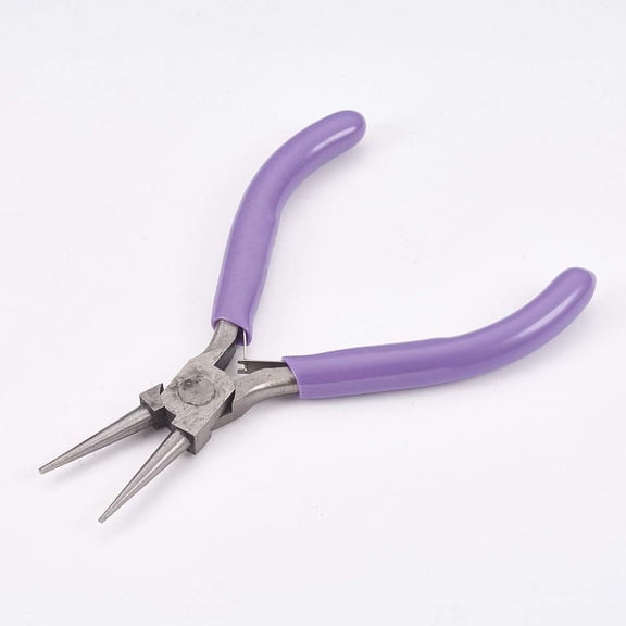 1Pc Round Nose Pliers 4.7 Inch Jewelry Making Tools Mini Carbon Steel Stainless Steel Color Lilac Beading Wire Looping Mixed Color