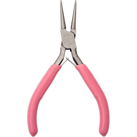 1Pc Round Nose Pliers 4.7 Inch Pink Jewelry Making Tools Mini Carbon Steel Wire Looping Plier Making DIY