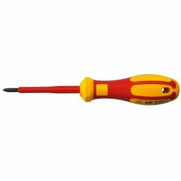 1Pc Rs Pro 1253087 Insulated Pozidriv Screwdriver Pz2 Tip Chrome Vanadium Steel