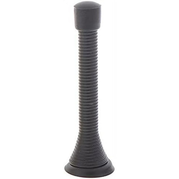 1Pc Rubber Cap Metal Door Stops Spring Stopper Wall Mounted Skirting Board 85mm Door Stopper Dropshipping-Black