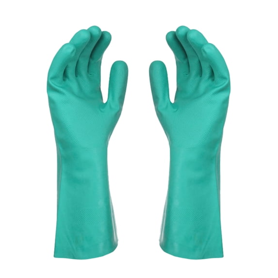 1Pc Rubber Kitchen Dishwashing Gloves - Colorful Reusable Household Cleaning Gloves with 14.6" Length for Washing Dishes and Cleaning Tasks, Flexible Long-lasting and Non-Slip(GN1,14.6x3.1")