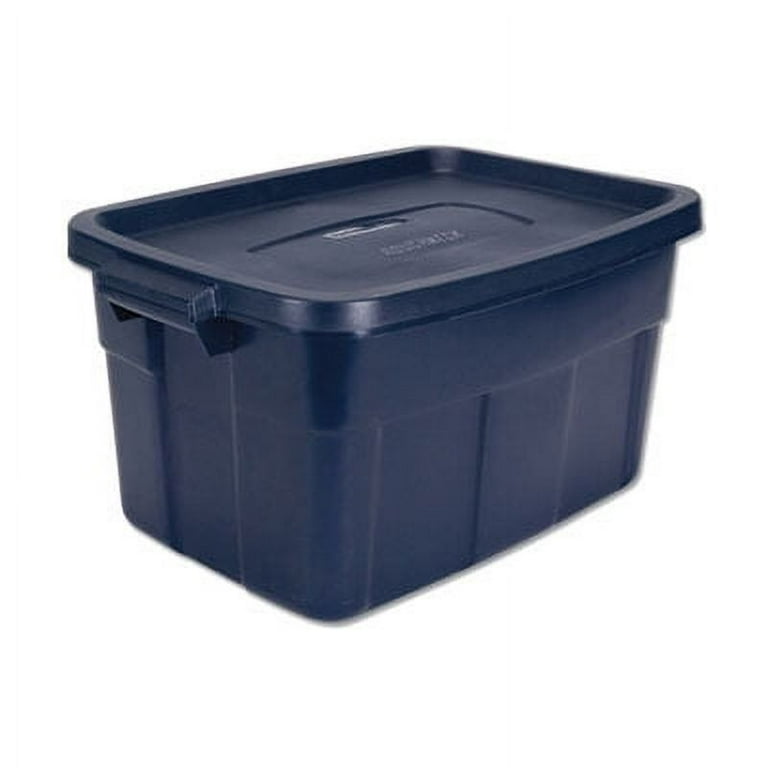 Rubbermaid 14 gal Plastic Storage Box with Lid, Roughneck