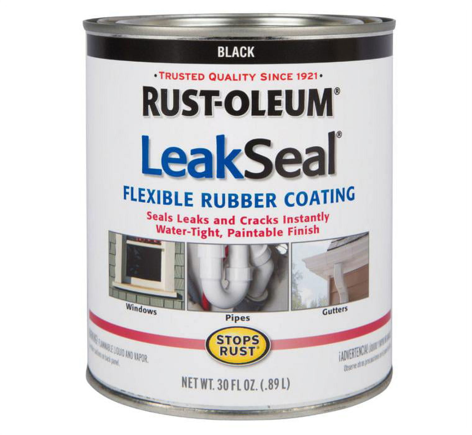 1Pc RustOleum LeakSeal 271791 Flexible Rubber Coating, Quart