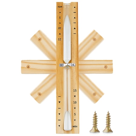 1Pc Sauna Hourglass Sand Timer 15 Minute Wooden Sand Watch White Sands Clock Rotating Sands Timer for SPA Room Bathroom
