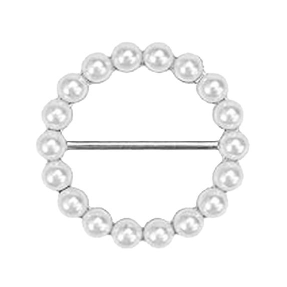 1Pc Scarf Ring Clip - T-shirt Ties Clips, Clothes Corner Knotted Button for Women, Durable Metal Round Circle Shirt Clip Buckle, Silk Scarf Ring Clip, Clothing Ring Wrap Holder,SL2