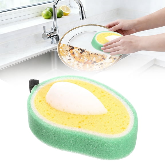 1Pc Scouring Pad Fruit Sponge For Kitchen,Plastic (E)