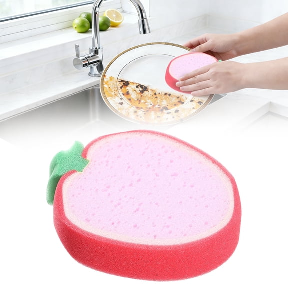 1Pc Scouring Pad Fruit Sponge Plastic For Kitchen Bathroom (C)