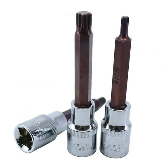 1Pc Screwdriver Bit M5-12.7Mm Drive Wrench Socket Adapter 12 Point 100Mm Nuts Driver For Electric Driver Spanner Tool Parts M12 Fangkenuo