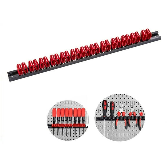 1Pc Screwdriver Organizer Abs Wall Mount Plastic Wrench Screwdriver Organizer Rail Rack Storage Holder Hand Tools Parts Red