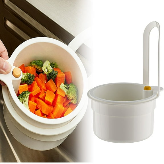 1Pc Self Cleaning Sink Food Waste Catcher,Multifunctional Kitchen Drain Storage Basket,Removable Hanging Automatic Dumping Kitchen Draining Basket,Faucet Hanging Strainer Basket For Leftovers,White
