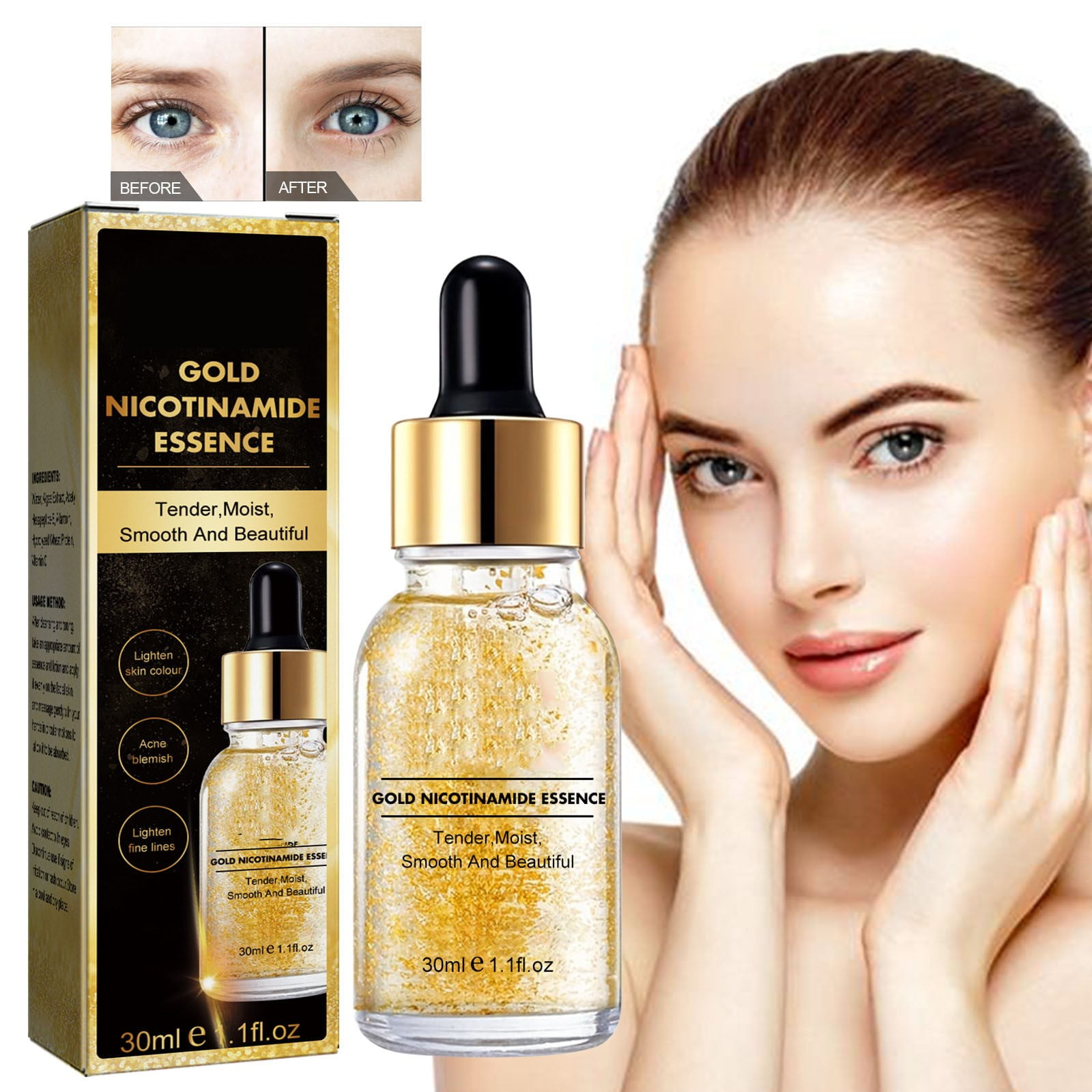 1Pc Serums for Skin Care Niacinamide Serum 24K Gold Nicotinamide Can ...