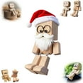thumbnail image 1 of 1Pc Shaking Feet Wooden Doll, Handcrafted Shaking Wooden Man Figurine with Spring Legs and Santa Hat, Charming Little Wooden Man Figure for Car Dashboard Decorations, Christmas Decor, 2.36", 1 of 7