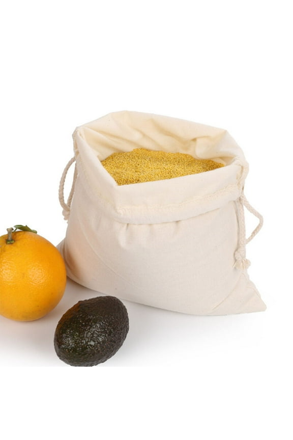 1Pc Shopping Bag Drawstring Bundle Cotton Bag Supermarket Bread Fruit and Vegetable Shopping Bag Home Textile Storage