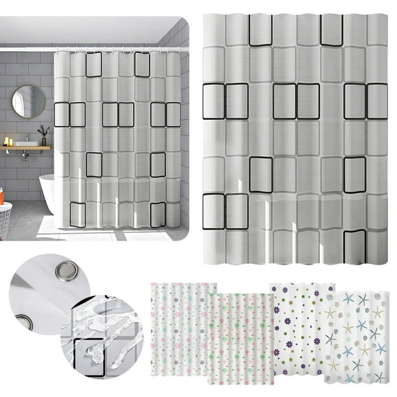 1Pc Shower Curtain Cartoon Printing Shower Curtain Peva Shower Curtain Bathroom Curtain Partition Curtain Waterproof Shower Curtain Waterproof Dry and Wet Separation Shower Curtain