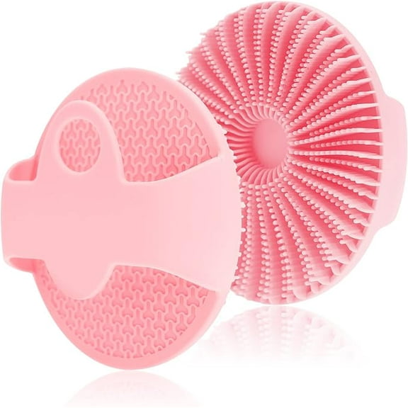 1Pc Silicone Body Scrubber, Pink Round Handheld Body Exfoliating Shower Brush Clean Every Inch of Your Skin And Provide A Soothing Massage That Helps You Relax While Bathing