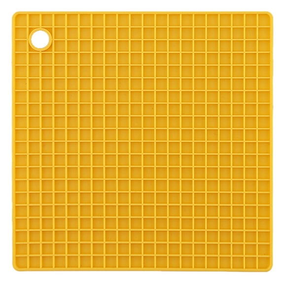 KALLORY Heat Insulation Table Placemats Silicone Coasters Yellow for Kitchen Surfaces 1Pc
