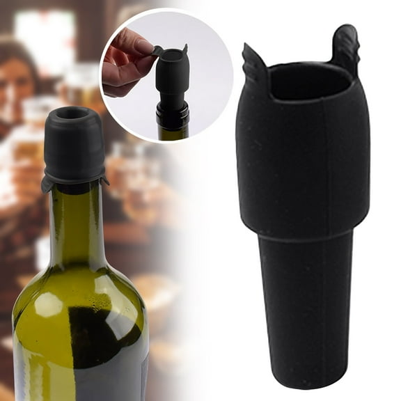 1Pc Silicone Wine Stopper For Wine Bottles,Glass Bottle Sealer,Double Sealed Wine Bottle Stoppers,Reusable Silicone Wine Seal Stoppers with Handle,Seal Bottle Cover For Wine Beer Champagne Bottles