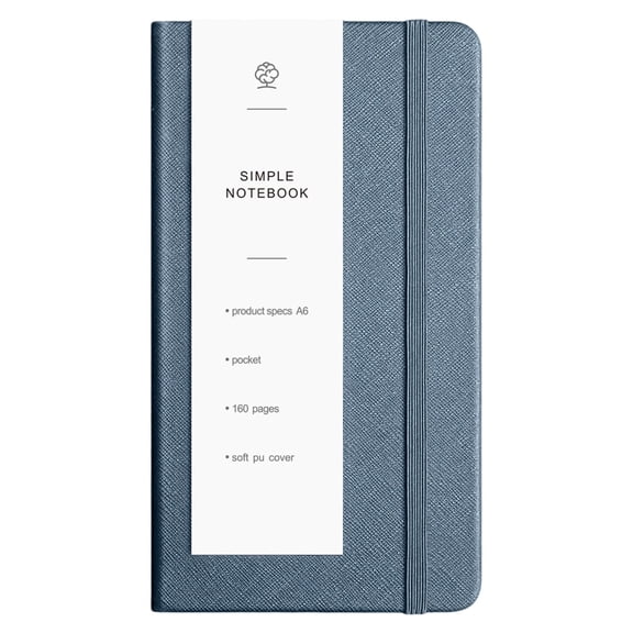 1Pc Silver Blue Aesthetic Mini Notepad, Soft Lined Writing Notebook 160 Pages, Slender Pocket Size Diary Book