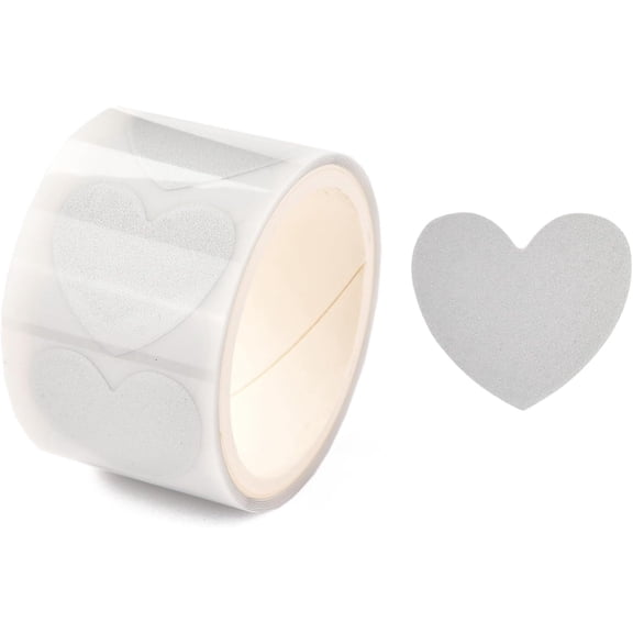 1Pc Silver Reflective Heat Transfer Sticker Heart Shape 11x11mm Iron-On Patch