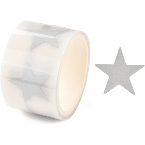 1Pc Silver Reflective Iron-On Heat Transfer Sticker Star Shape 11x11mm