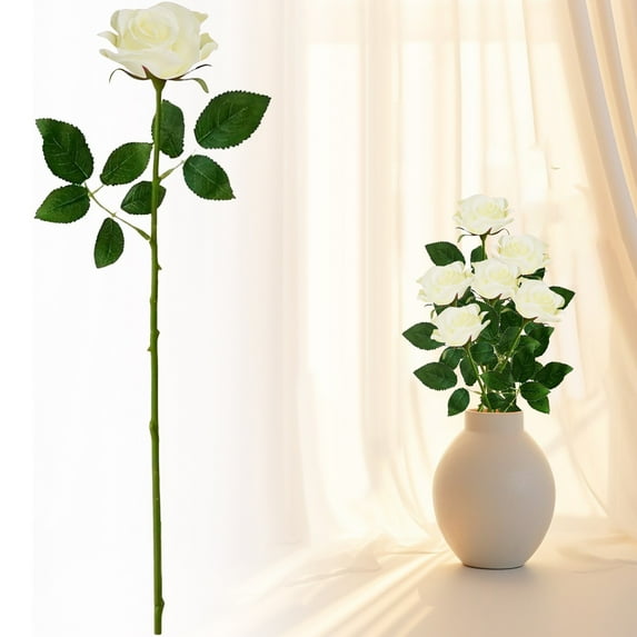 1Pc Simulated Rose Flowers,Fade-Resistant Lifelike Single Stem Fake Roses with Natural Petal Texture for Celebration DIY Wedding Bouquets Centerpieces Bridal Shower Valentines Day Party Decoration,A