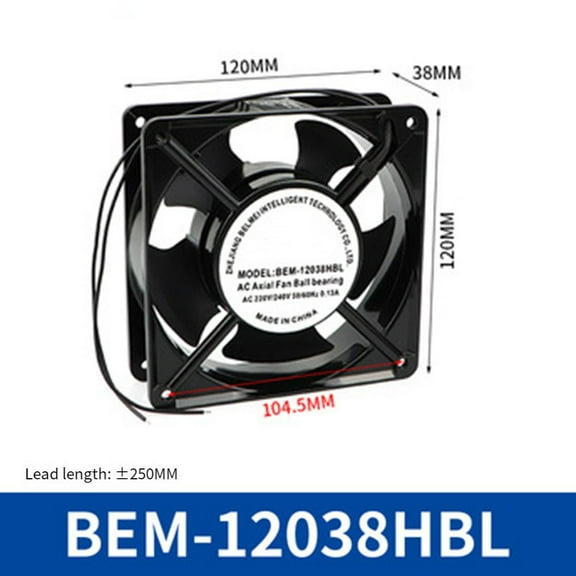 1Pc Small Axial Fan BEM-12038HBL 220V Silent and Powerful Small Exhaust Fan