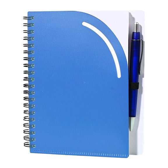 1Pc Small Spiral Notebook 5x7 with Pen Included, Pocket Notebook with Cover Front Pocket, 70 Sheets Mini Lined Journal Notepad for Office, Royal Blue