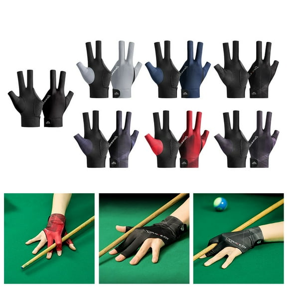 1Pc Snooker Billiard Cue Glove Left Hand Pool Three Finger Open Glove Black Purple Fangkenuo