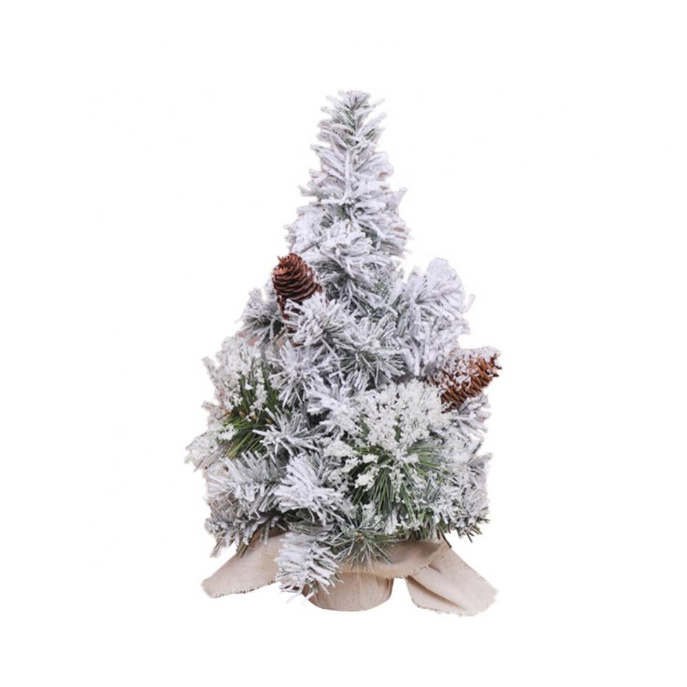 1Pc Snow Flocked Tabletop Christmas Tree, Prelit Artificial Mini