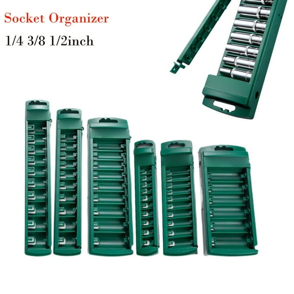 1Pc Socket Organizer Box 3/8 1/4 1/2Inch Drive Abs Plastic Socket Clip Rail Holder Socket Wrenches Holder For Tools Storage Long 12.7Mm
