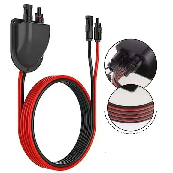 1Pc Solar Extension Cable Junction Box Connector High-Conductivity Copper Wires Waterproof Solar Extension Cable For Rvs/Ships