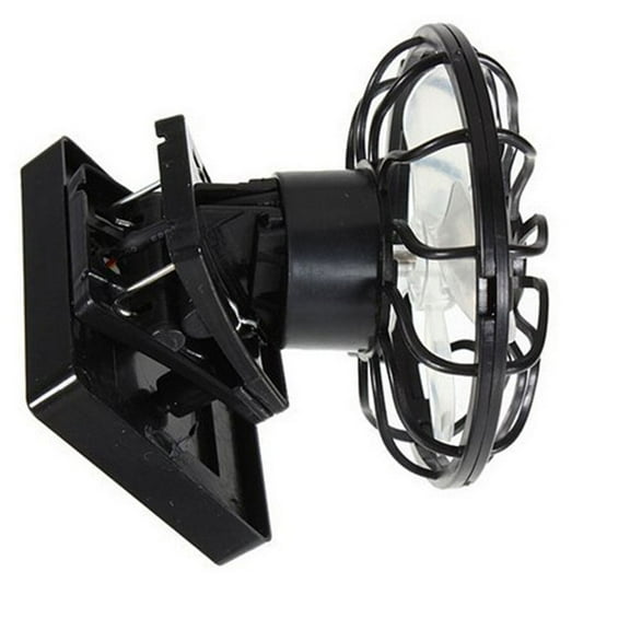 1Pc Solar-powered -friendly Fan Energy-saving Cooler Fan for Home Dorm Office (Black)