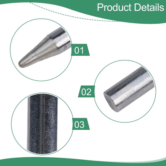1Pc Soldering Iron Tips Copper Soldering Tip Electronic Welding Externally Heated Blunt Pointed Round Tip For Welding Solder 80W Round Tip Smile Home
