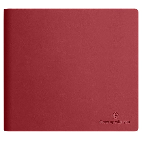 1Pc Square Blank Notebook, 6.1"x5.59" Pocket Leather Journal, 200 Pages Unlined Travel Notepad for Purse, Drawing & Doodling, Pomegranate Red