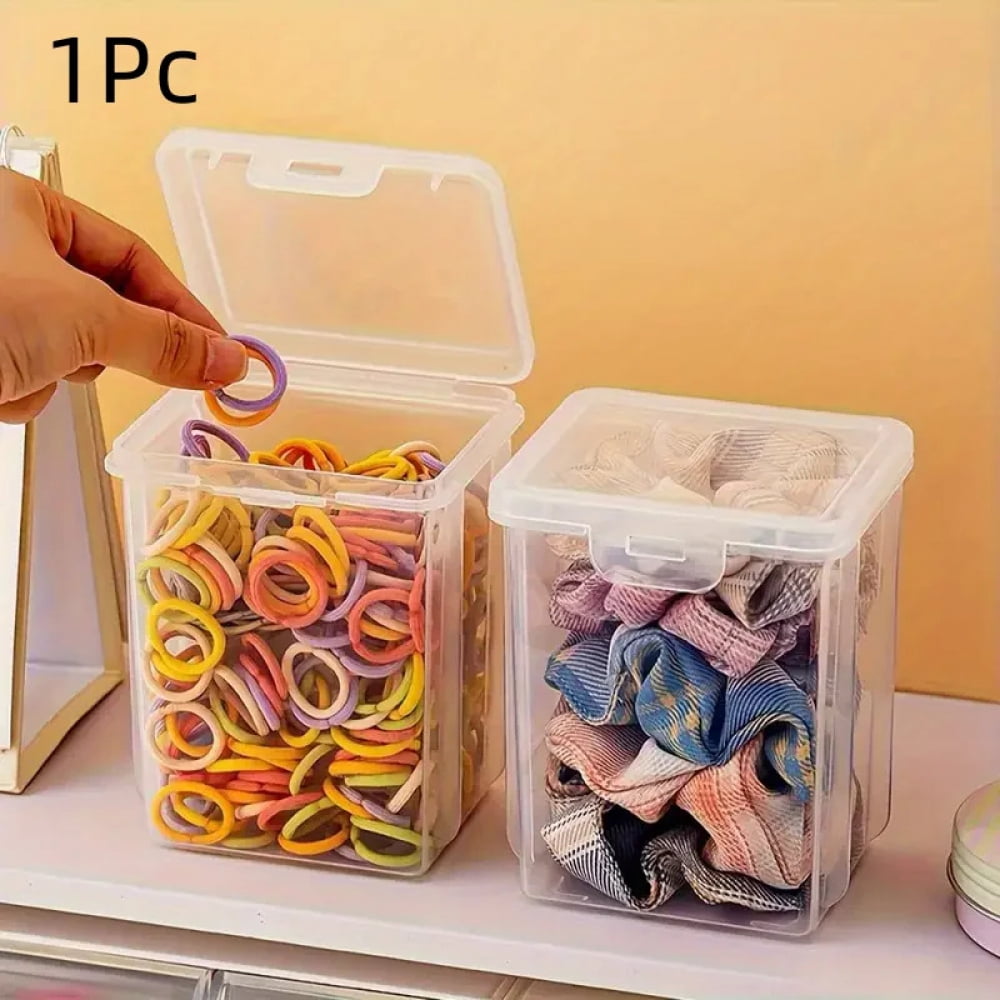 1Pc Stackable Transparent Hair Accessory Storage Box with Snap Lid ...