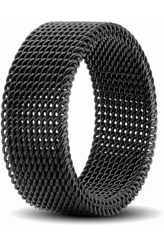 1Pc Stainless Steel 8mm Mesh Ring for Women Men.Fashion Wide Woven Mesh Ring Comfort Fit Wire Mesh Band Ring Punk Jewelry Gifts for Wife