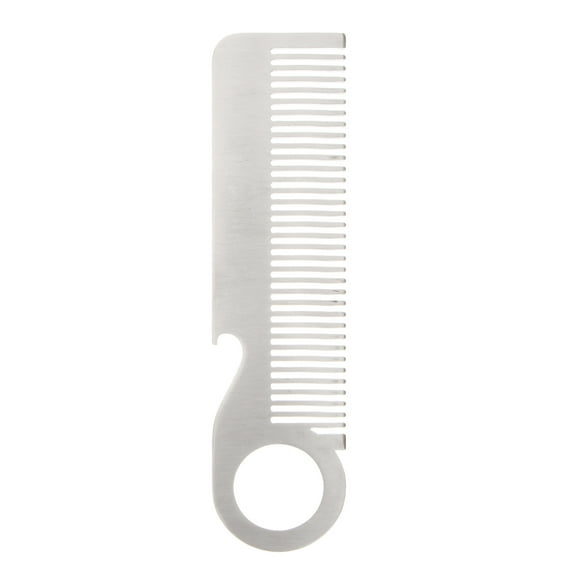 1Pc Stainless Steel Beard Comb Fine Toothed Mustache Comb for Male Silver