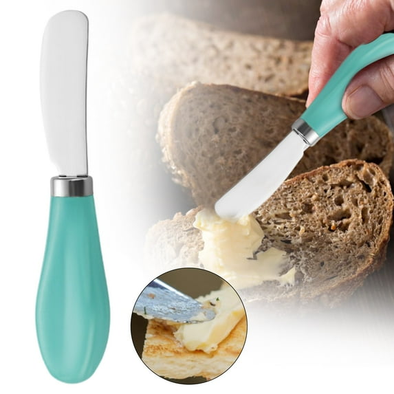 1Pc Stainless Steel Butter Knife, 5.12in Butter Knife Spreader Cheese Spreader Knife, Sandwich Spreader Knife Butter Spreader, Small Butter Knife Spreading Knife for Jam Butter Cheese, Mint Green