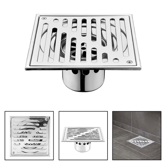 1Pc Stainless Steel Floor Drain Stainless Steel Outdoor Yard Drain Floor Drain 150*150Mm Smile Home