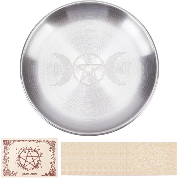 1Pc Stainless Steel Incense Holder Candle Holder Dowsing Divination Supplies Moon 140mm for DIY