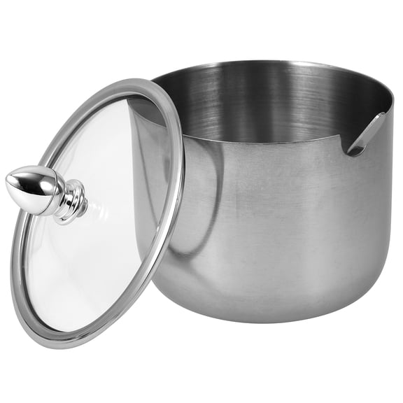 NIAIZEK 1Pc Kitchen Storage Jar Stainless Steel Salt Jar with Clear Glass Lid