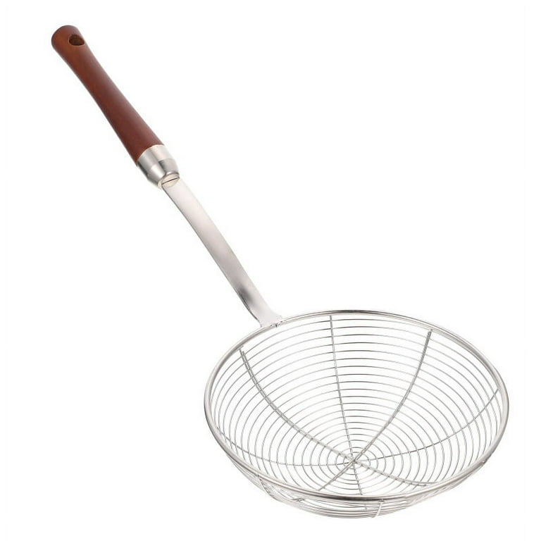 1Pc Stainless Steel Kitchen Spider Strainer Skimmer with Wooden Handle -  Walmart.com