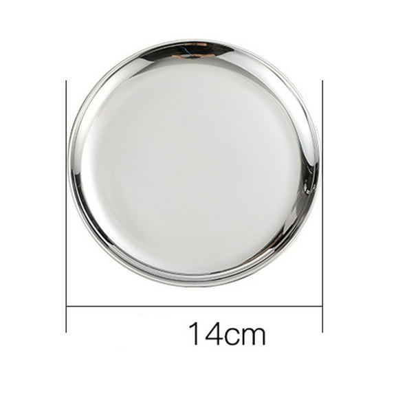 1Pc Stainless Steel Plates, Metal Dinner Dishes for Kids Toddlers Children, 5.5 Inch Feeding Serving Camping Plates, Reusable and Dishwasher Safe