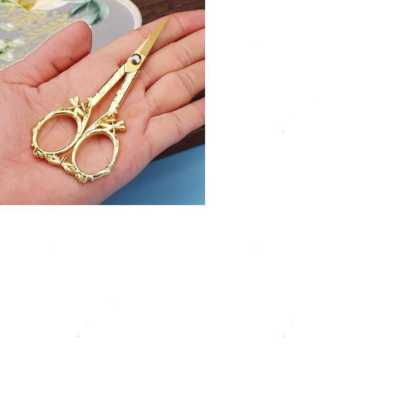 1Pc Stainless Steel Scissors Embroidery Scissors Sewing Scissors Golden 120x50mm