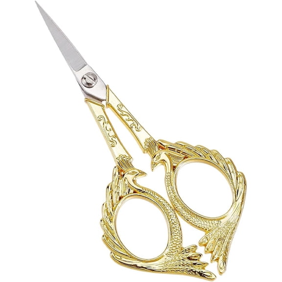 1Pc Stainless Steel Scissors Embroidery Scissors Sewing Tools Golden Peacock 128x58x5.5mm