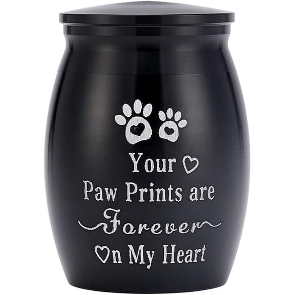 1Pc Stainless Steel Storage Containers Cremation Urn for Pet Black 40.5x29.5mm