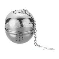 1Pc Stainless Steel Tea Ball Strainer for Loose Leaf Tea, Reusable Infuser with Extra Fine Mesh & Chain, Brews Hot, Iced Tea & Coffee, Small Tea Egg-Shaped Steeper for One Cup(Silver,1.57x1.57x1.57")